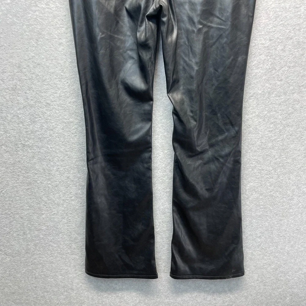 Old Navy High Rise Flare Pants Girls 18 Black Faux Leather New